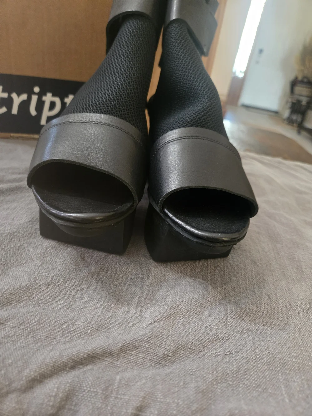 Trippen Black Women's Open-Toe Ankle Boots size 9 NWT